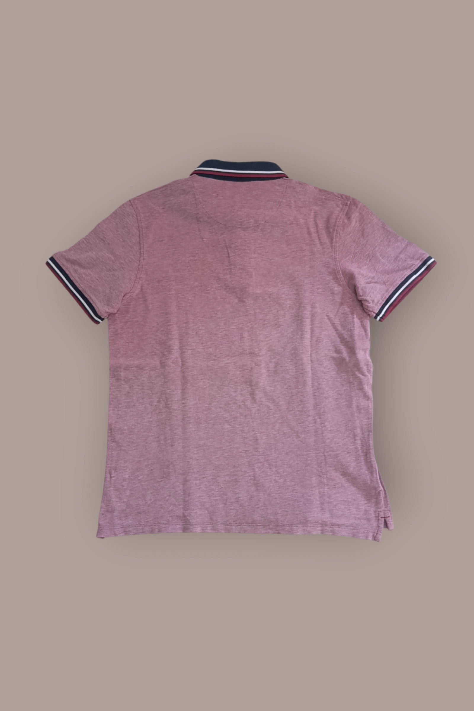 | Polo Jack & Jones Homem | Cor Rosa Jaspeado | Gola Contraste Azul Marinho | Manga Curta Casual | Tamanho M | – photo 10